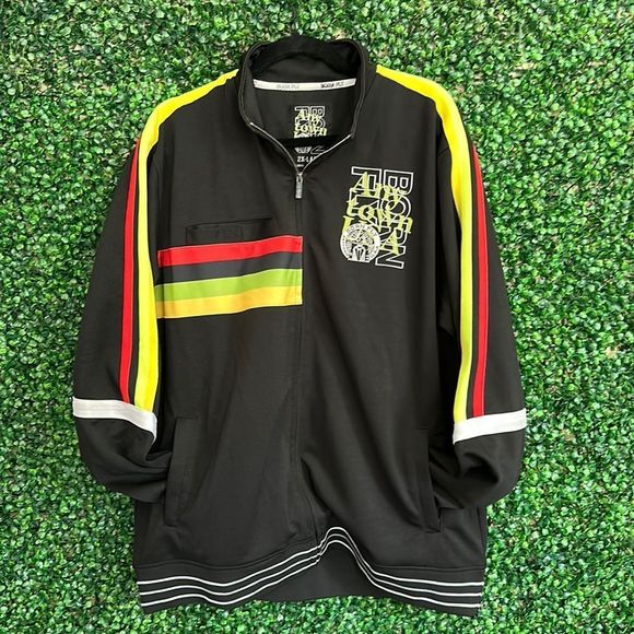 BORN FLY XXL/2XL MENS ANYTOWN RASTA STRIPED ZIP FRONT TRACK JACKET - Picture 1 of 7
